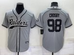 Las Vegas Raiders #98 Maxx Crosby Grey Stitched MLB Cool Base Nike Baseball Jersey