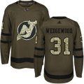 New Jersey Devils #31 Scott Wedgewood Authentic Green Salute to Service NHL Jersey