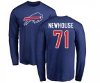 Buffalo Bills #71 Marshall Newhouse Royal Blue Name & Number Logo Long Sleeve T-Shirt