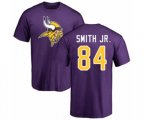 Minnesota Vikings #84 Irv Smith Jr. Purple Name & Number Logo T-Shirt