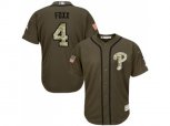Philadelphia Phillies #4 Jimmy Foxx Green Salute to Service Stitched Baseball Jersey