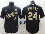 Nike Mlb Los Angeles Dodgers Kobe Bryant Black Fashion Version Jerseys