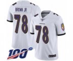Baltimore Ravens #78 Orlando Brown Jr. White Vapor Untouchable Limited Player 100th Season Football Jersey