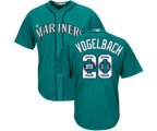 Seattle Mariners #20 Dan Vogelbach Authentic Teal Green Team Logo Fashion Cool Base Baseball Jersey