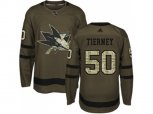 Adidas San Jose Sharks #50 Chris Tierney Green Salute to Service Stitched NHL Jersey