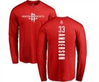 Houston Rockets #33 Ryan Anderson Red Backer Long Sleeve T-Shirt