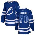 Tampa Bay Lightning #70 Louis Domingue Authentic Blue Drift Fashion NHL Jersey