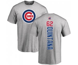 MLB Nike Chicago Cubs #62 Jose Quintana Ash Backer T-Shirt