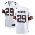 Cleveland Browns #29 Sheldrick Redwine Nike White Away Vapor Limited Jersey