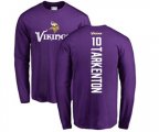 Minnesota Vikings #10 Fran Tarkenton Purple Backer Long Sleeve T-Shirt