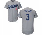 Los Angeles Dodgers #3 Chris Taylor Gray Alternate Flex Base Authentic Collection MLB Jersey