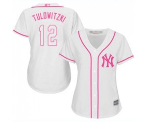 Women\'s New York Yankees #12 Troy Tulowitzki Authentic White Fashion Cool Base Baseball Jersey