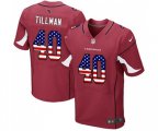 Arizona Cardinals #40 Pat Tillman Elite Red Home USA Flag Fashion Football Jersey