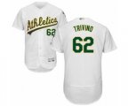 Oakland Athletics Lou Trivino White Home Flex Base Authentic Collection Baseball Player Jersey