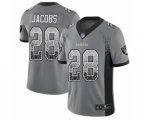 Oakland Raiders #28 Josh Jacobs Limited Gray Rush Drift Fashion Football Jersey