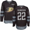 Anaheim Ducks #22 Dennis Rasmussen Authentic Black 1917-2017 100th Anniversary NHL Jersey