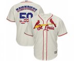 St. Louis Cardinals #50 Adam Wainwright Authentic Cream USA Flag Fashion Baseball Jersey