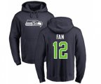 Seattle Seahawks 12th Fan Navy Blue Name & Number Logo Pullover Hoodie