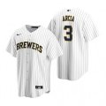 Nike Milwaukee Brewers #3 Orlando Arcia White Alternate Stitched Baseball Jersey