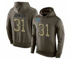 Detroit Lions #31 Ty Johnson Green Salute To Service Pullover Hoodie