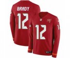 Tampa Bay Buccaneers #12 Tom Brady Limited Red Therma Long Sleeve Football Jersey