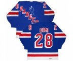 CCM New York Rangers #28 Tie Domi Authentic Royal Blue New Throwback NHL Jersey