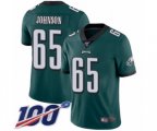 Philadelphia Eagles #65 Lane Johnson Midnight Green Team Color Vapor Untouchable Limited Player 100th Season Football Jersey