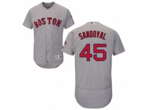 Boston Red Sox #45 Pedro Martinez Grey Flexbase Authentic Collection MLB Jersey