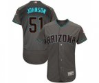 Arizona Diamondbacks #51 Randy Johnson Gray Teal Alternate Authentic Collection Flex Base Baseball Jersey
