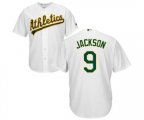 Oakland Athletics #9 Reggie Jackson Replica White Home Cool Base Baseball Jersey