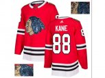 Chicago Blackhawks #88 Patrick Kane Red Home Authentic Fashion Gold Stitched NHL Jersey
