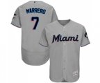 Miami Marlins #7 Deven Marrero Grey Road Flex Base Authentic Collection Baseball Jersey