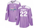 Washington Capitals #22 Madison Bowey Purple Authentic Fights Cancer Stitched NHL Jersey