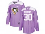 Adidas Pittsburgh Penguins #30 Matt Murray Purple Authentic Fights Cancer Stitched NHL Jersey