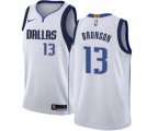 Dallas Mavericks #13 Jalen Brunson Authentic White Basketball Jersey - Association Edition