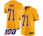 Washington Redskins #71 Charles Mann Limited Gold Rush Vapor Untouchable 100th Season Football Jersey