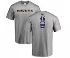 Baltimore Ravens #46 Morgan Cox Ash Backer T-Shirt