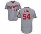 Washington Nationals #54 Kevin Long Grey Road Flex Base Authentic Collection Baseball Jersey