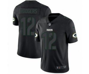 Green Bay Packers #12 Aaron Rodgers Limited Black Rush Impact NFL Jersey