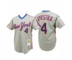 New York Mets #4 Lenny Dykstra Authentic Grey Throwback Baseball Jersey