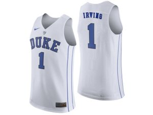 Men\'s Kyrie Irving 1 Duke Blue Devils Hyper Elite Authentic Performance Basketball Jersey - White