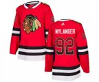 Chicago Blackhawks #92 Alexander Nylander Red Home Authentic Drift Fashion Stitched Hockey Jersey