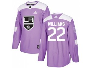 Los Angeles Kings #22 Tiger Williams Purple Authentic Fights Cancer Stitched NHL Jersey