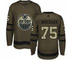 Edmonton Oilers #75 Evan Bouchard Authentic Green Salute to Service NHL Jersey