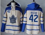 Toronto Maple Leafs #42 Tyler Bozak Cream Sawyer Hooded Sweatshirt Stitched NHL Jersey