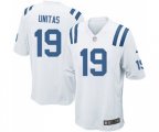 Indianapolis Colts #19 Johnny Unitas Game White Football Jersey