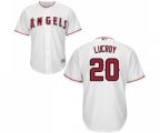 Los Angeles Angels of Anaheim #20 Jonathan Lucroy Replica White Home Cool Base Baseball Jersey