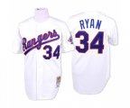 Texas Rangers #34 Nolan Ryan Replica White Throwback Baseball Jersey