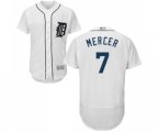 Detroit Tigers #7 Jordy Mercer White Home Flex Base Authentic Collection Baseball Jersey