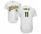 Oakland Athletics Dustin Fowler White Home Flex Base Authentic Collection Baseball Player Jersey